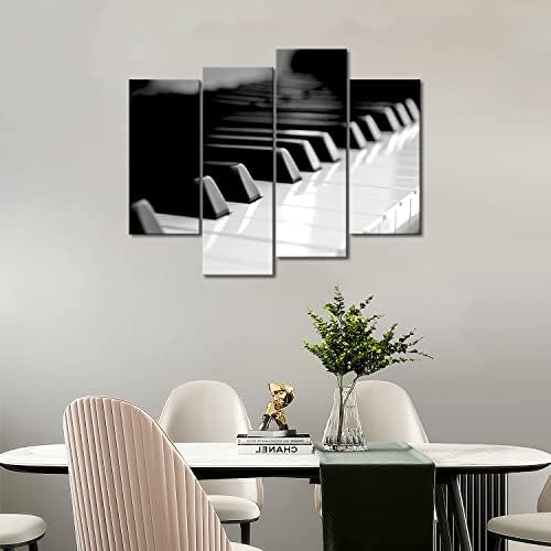 Első Wall Art - Fekete-Fehér Zongora Wall Art Festmény Nyomtatás, Vászon Art Képek lakberendezés Dekoráció