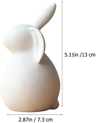 1DB Kerámia Fehér Nyuszi Húsvéti Nyuszi Figurák Szobor Állatok Artware Figura Dekoráció az Otthoni Húsvéti