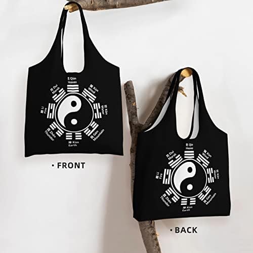 A Tai Chi Yin Yang Vászon Váll Tote Bags Újrahasznosítható Táskákat Bevásárló Táska Napi Nők, Vagy A Férfiak