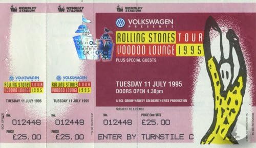 A Rolling Stones 1995 Voodoo Fel Nem Használt Jegy Wembley 7/11