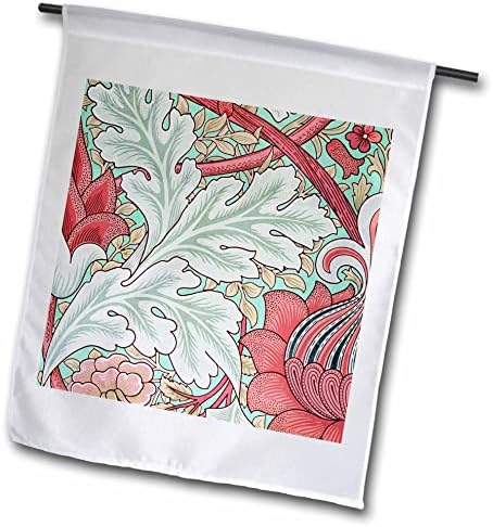 3dRose Kép Zöld Elefántcsont-Rose, szecessziós Virágos - Zászlók (fl-371731-1)