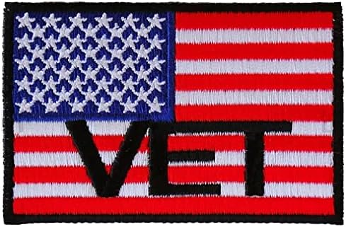 Bőr Legfelsőbb Hazafias Veterán Amerikai Zászló Hímzett Motoros Javítás-Piros-Kis