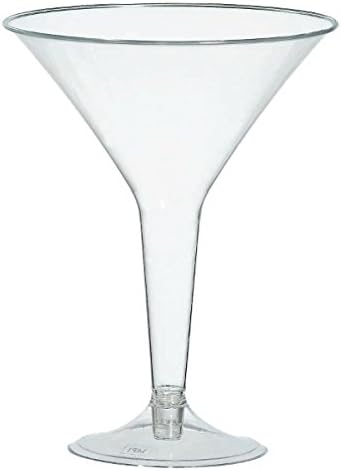 Amscan Műanyag Martini Szemüveg, 20 Count (Csomag 1), Világos