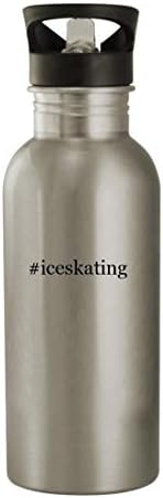 Akar beszélni velem Ajándékok iceskating - 20oz Rozsdamentes Acél Hashtag Kerti Víz Üveg, Ezüst