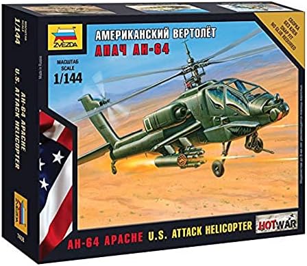 Zvezda Modell AH-64 Apache Helikopter (1/144-Skála)