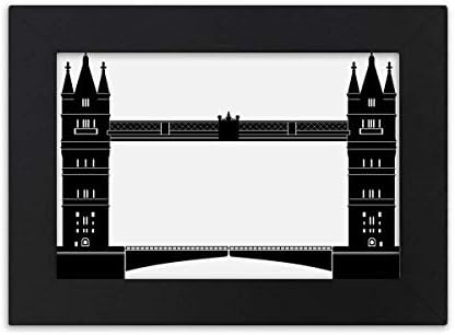 hideg mester DIY labor-Britannia London Tower Bridge Sziluett egyesült KIRÁLYSÁG Asztali Képkeret Fekete