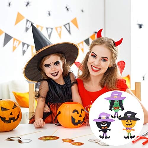 Abaodam 3pcs Halloween Témájú Candy Táska Ajándék Táska, Halloween-Kellékek, Zöld, Fekete, Narancs Ajándék