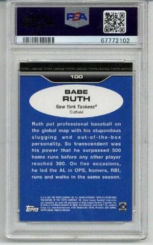 2011 Topps Lineage 100 Babe Ruth Kártya New York Yankees Psa 10 Low Pop 14 Ritka - Asztalon Baseball