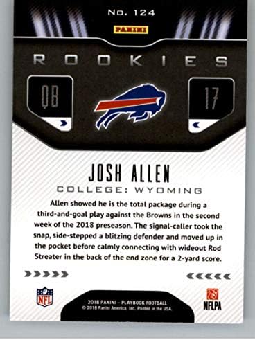 2018 Panini Playbook 124 Josh Allen Kezdő RC Újonc Buffalo Bills NFL Labdarúgó-Trading Card