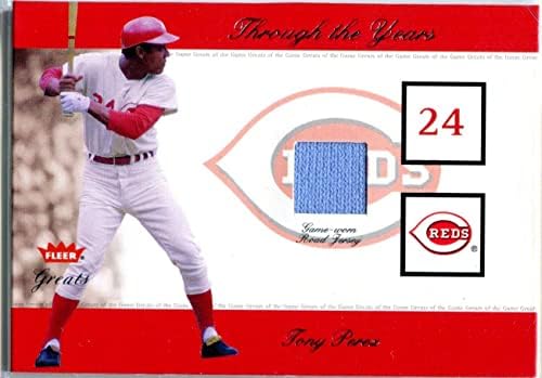 Tony Perez 2002 Fleer Játék-Kopott Jersey Kártya - Baseball Játék, Használt Kártyák