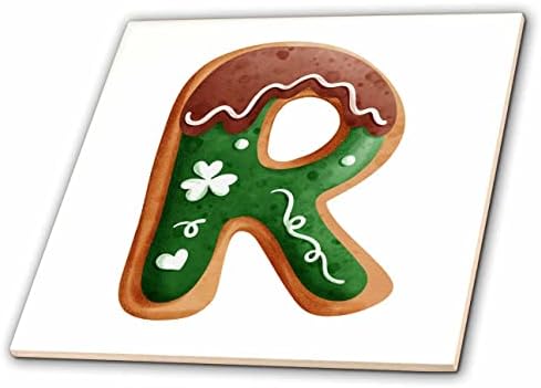 3dRose Aranyos Szent Patrik Nap Képe a Cookie-Monogram Kezdeti R - Csempe (ct-375890-7)