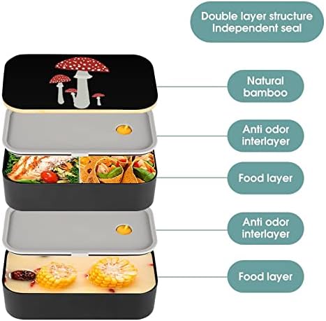 Gomba Piros Művészeti Bento Ebédet szivárgásmentes Bento Box Élelmiszer-tartály, 2 Rekesz Irodájában Dolgozik