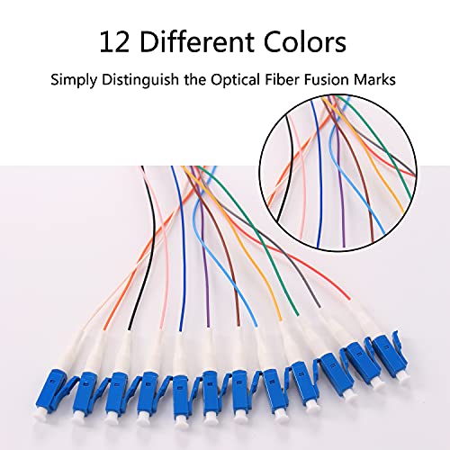 4db 1,5 Méter 12 Szál SingleMode 9/125 LC-UPC Fiber Pigtail, 12 színkódolt Kábel LC Optikai Patch Kábel