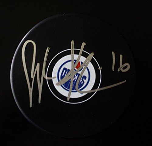 Jujhar Khaira Aláírt Edmonton Oilers Autogramot Korong w/COA 2017 - Dedikált NHL Korong