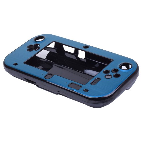 CE Iránytű Kék Kemény Alumínium-Bőr Esetben Fedezi A Nintendo Wii U Gamepad Távirányító