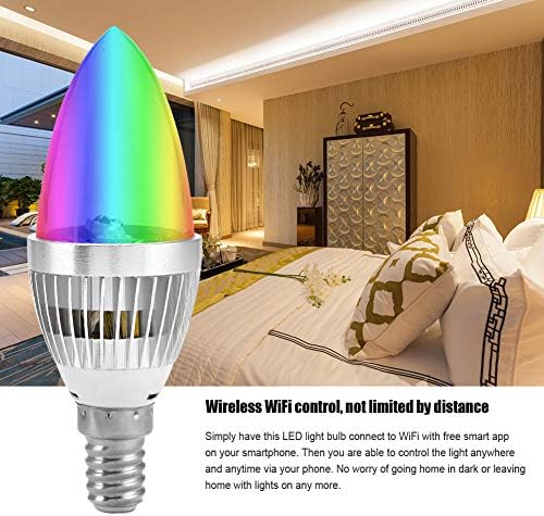EBTOOLS E14 3W RGB LED Smart Izzók, LED Színe Változó Izzó E14 LED Gyertya Színes Lámpa Távirányító Készlet