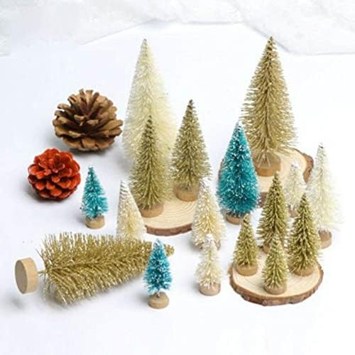 Reheyre 8db Mesterséges Mini karácsonyfa, Havas Fenyő Karácsonyi Party Dísz, Ünnepi Dekoráció, Téli Hó,