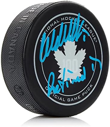 Wendel Clark Aláírt Toronto Maple Leafs 100 Szezon Puck - Dedikált NHL Korong