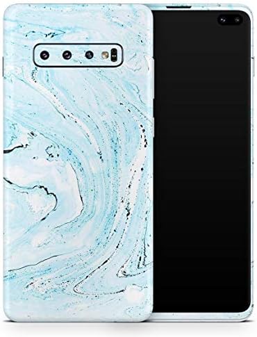 Design Skinz Óceán Kék Márvány Mintás Vinyl Matrica Wrap Cover Kompatibilis a Samsung Galaxy S10 Plusz
