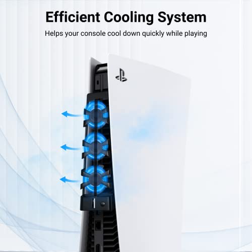 Átmeneti nemzeti hűtőventilátor a PS5 - Külső nagysebességű Csendes Hűtő Ventilátor hideg Kék LED Playstation