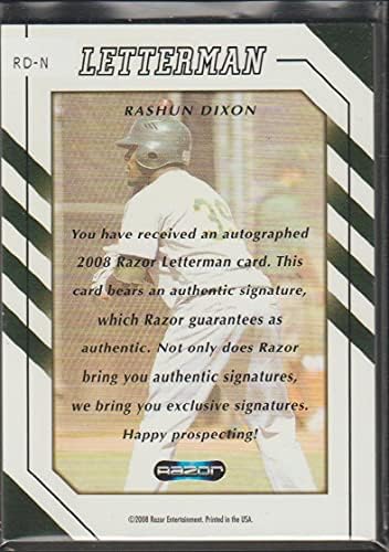 Rashun Dixon (Baseball Kártya) 2008 Borotva Letterman - [Alap] RD-N