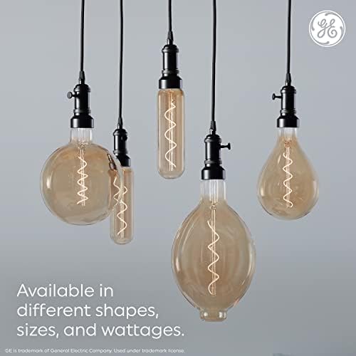 A GE Lighting Vintage Stílusú LED Izzó, 40 Watt Eqv, Sárga Üveg , Meleg Gyertya Fény, G63 Nagy Gömb Izzó,