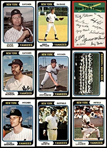 1974 Topps New York Yankees Csapatát Set New York Yankees (Set) EX+ Yankees