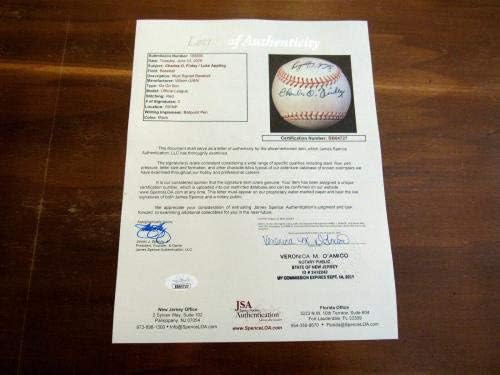 Charlie O. Finley Luke Appling Hof Go Go Sox Aláírt Auto Wilson Baseball Szövetség Lt - Dedikált Baseball