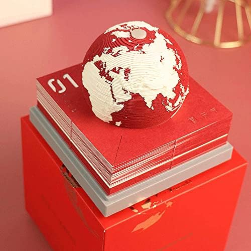2022 Memo Párna, a Föld Naptári Környezetbarát Könyvjelzők 3D Papír Szobor Akril Doboz Otthoni Asztali