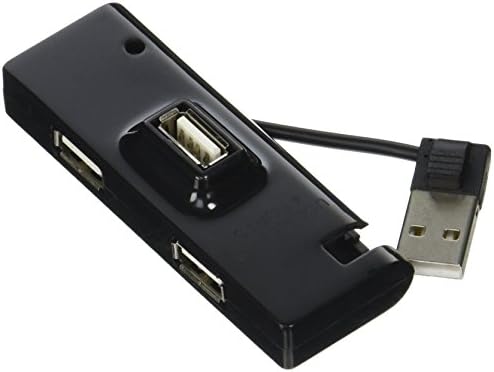 ProHT Mini 4-Port USB 2.0 Hub (08813) Több USB Port, Beépített Kábel Hi-Speed Hub– Fekete