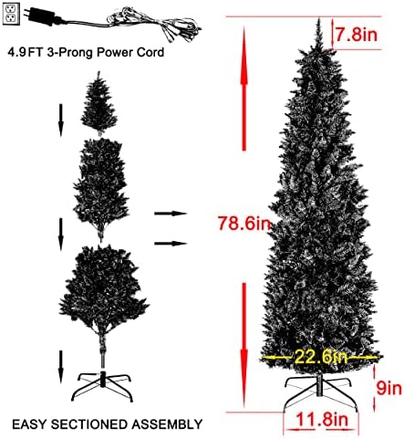 MUPATER 6ft Vékony Ceruza karácsonyfa Előtti megvilágított, Fehér Karácsony Ceruza Fa, Lámpák, Mesterséges