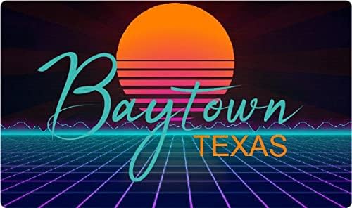 Baytown, Texas 2 X 1.25-Es Vinyl Matrica Stiker Retro Neon Design