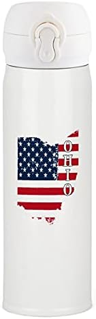 Ohio Állam Klasszikus Amerikai Zászló Rozsdamentes Acél Szigetelt Üveg Vizet Bögre Tea Csésze Sport Kerékpáros