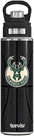 Tervis NBA-Milwaukee Bucks Bőr Tripla Falú Szigetelt Dobon, 24oz Széles szájú Üveg, Rozsdamentes Acél