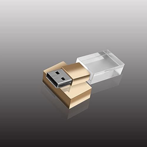 A Flash Drive 8GB Kristály Átlátszó Téglalap Valódi LED Vízálló USB Meghajtó pendrive USB Stick, Memory